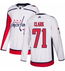 Mens Adidas Washington Capitals 71 Kody Clark Authentic White Away NHL Jerse