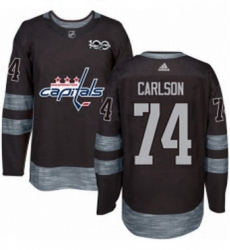 Mens Adidas Washington Capitals 74 John Carlson Authentic Black 1917 2017 100th Anniversary NHL Jersey 