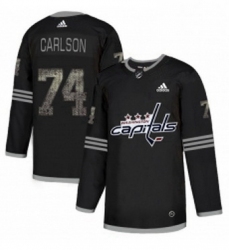 Mens Adidas Washington Capitals 74 John Carlson Black 1 Authentic Classic Stitched NHL Jersey 