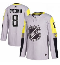 Mens Adidas Washington Capitals 8 Alex Ovechkin Authentic Gray 2018 All Star Metro Division NHL Jersey 