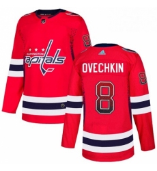 Mens Adidas Washington Capitals 8 Alex Ovechkin Authentic Red Drift Fashion NHL Jersey 