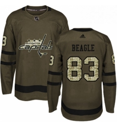 Mens Adidas Washington Capitals 83 Jay Beagle Authentic Green Salute to Service NHL Jersey 