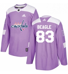 Mens Adidas Washington Capitals 83 Jay Beagle Authentic Purple Fights Cancer Practice NHL Jersey 