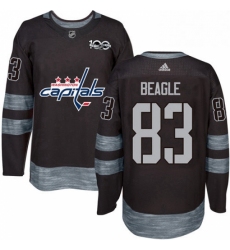 Mens Adidas Washington Capitals 83 Jay Beagle Premier Black 1917 2017 100th Anniversary NHL Jersey 