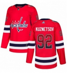 Mens Adidas Washington Capitals 92 Evgeny Kuznetsov Authentic Red Drift Fashion NHL Jersey 