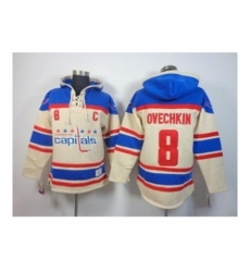 NHL Jerseys Washington Capitals #8 Alex Ovechkin Blue-Cream[Pullover Hooded Sweatshirt Patch C]