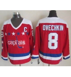 Washington Capitals #8 Alex Ovechkin Red CCM Throwback Stitched NHL Jersey
