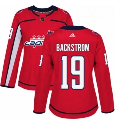 Womens Adidas Washington Capitals 19 Nicklas Backstrom Authentic Red Home NHL Jersey 