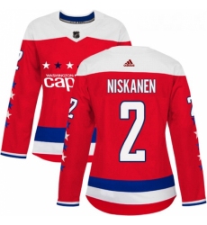 Womens Adidas Washington Capitals 2 Matt Niskanen Authentic Red Alternate NHL Jersey 