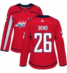 Womens Adidas Washington Capitals 26 Nic Dowd Authentic Red Home NHL Jersey 