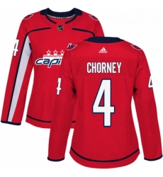 Womens Adidas Washington Capitals 4 Taylor Chorney Authentic Red Home NHL Jersey 