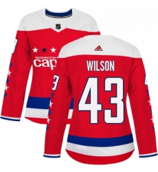 Womens Adidas Washington Capitals 43 Tom Wilson Authentic Red Alternate NHL Jersey 