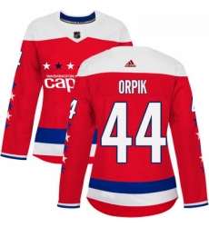 Womens Adidas Washington Capitals 44 Brooks Orpik Authentic Red Alternate NHL Jersey 