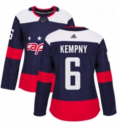 Womens Adidas Washington Capitals 6 Michal Kempny Authentic Navy Blue 2018 Stadium Series NHL Jersey 