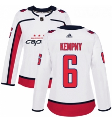 Womens Adidas Washington Capitals 6 Michal Kempny Authentic White Away NHL Jersey 