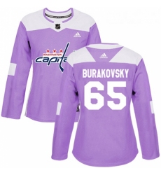 Womens Adidas Washington Capitals 65 Andre Burakovsky Authentic Purple Fights Cancer Practice NHL Jersey 