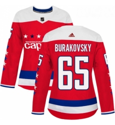 Womens Adidas Washington Capitals 65 Andre Burakovsky Authentic Red Alternate NHL Jersey 
