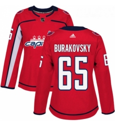 Womens Adidas Washington Capitals 65 Andre Burakovsky Authentic Red Home NHL Jersey 