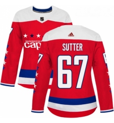 Womens Adidas Washington Capitals 67 Riley Sutter Authentic Red Alternate NHL Jersey 