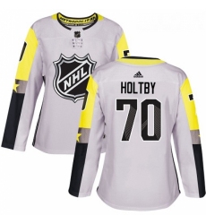 Womens Adidas Washington Capitals 70 Braden Holtby Authentic Gray 2018 All Star Metro Division NHL Jersey 