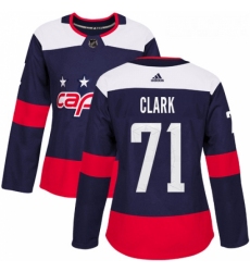 Womens Adidas Washington Capitals 71 Kody Clark Authentic Navy Blue 2018 Stadium Series NHL Jersey 