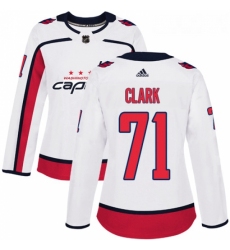 Womens Adidas Washington Capitals 71 Kody Clark Authentic White Away NHL Jerse