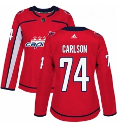 Womens Adidas Washington Capitals 74 John Carlson Premier Red Home NHL Jersey 