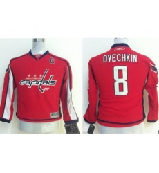 Kids Washington Capitals 8 Alex Ovechkin Red NHL Jerseys