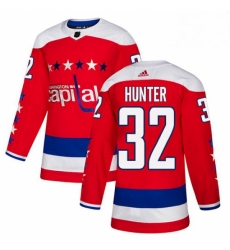 Youth Adidas Washington Capitals 32 Dale Hunter Authentic Red Alternate NHL Jersey 