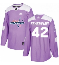 Youth Adidas Washington Capitals 42 Martin Fehervary Authentic Purple Fights Cancer Practice NHL Jersey 