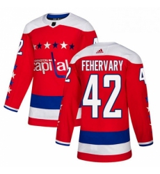 Youth Adidas Washington Capitals 42 Martin Fehervary Authentic Red Alternate NHL Jersey 