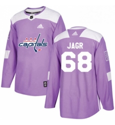 Youth Adidas Washington Capitals 68 Jaromir Jagr Authentic Purple Fights Cancer Practice NHL Jersey 
