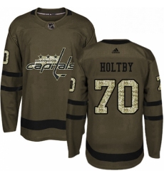 Youth Adidas Washington Capitals 70 Braden Holtby Authentic Green Salute to Service NHL Jersey 