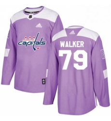 Youth Adidas Washington Capitals 79 Nathan Walker Authentic Purple Fights Cancer Practice NHL Jersey 