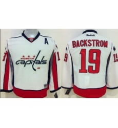 Youth NHL Washington Capitals #19 Nicklas Backstrom Stitched white jerseys