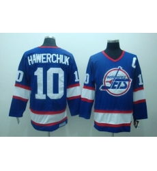 Jets #10 Dale Hawerchuk Stitched Blue CCM Throwback NHL Jersey