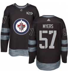 Jets #57 Tyler Myers Black 1917 2017 100th Anniversary Stitched NHL Jersey