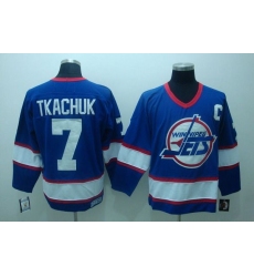Jets #7 Keith Tkachuk Stitched Blue CCM Throwback NHL Jersey