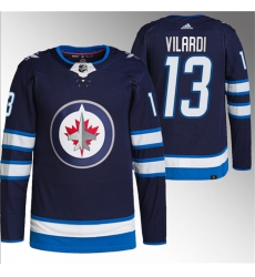 Men Winnipeg Jets 13 Gabriel Vilardi Navy Stitched Jersey