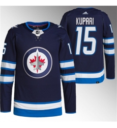 Men Winnipeg Jets 15 Rasmus Kupari Navy Stitched Jersey