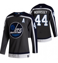 Men Winnipeg Jets 44 Josh Morrissey Black Adidas 2020 21 Reverse Retro Alternate NHL Jersey