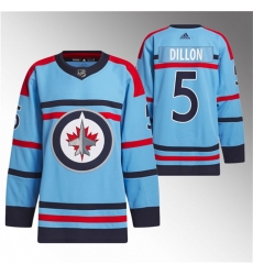 Men Winnipeg Jets 5 Brenden Dillon Light Blue Anniversary Primegreen Stitched Jersey