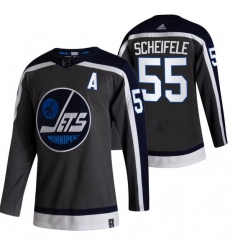 Men Winnipeg Jets 55 Mark Scheifele Black Adidas 2020 21 Reverse Retro Alternate NHL Jersey
