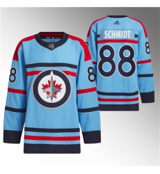 Men Winnipeg Jets 88 Nate Schmidt Light Blue Anniversary Primegreen Stitched Jersey