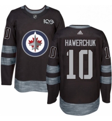 Mens Adidas Winnipeg Jets 10 Dale Hawerchuk Authentic Black 1917 2017 100th Anniversary NHL Jersey 