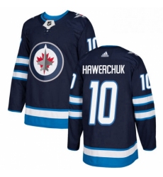 Mens Adidas Winnipeg Jets 10 Dale Hawerchuk Premier Navy Blue Home NHL Jersey 