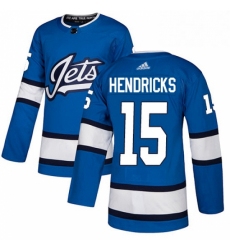 Mens Adidas Winnipeg Jets 15 Matt Hendricks Authentic Blue Alternate NHL Jersey 