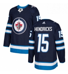 Mens Adidas Winnipeg Jets 15 Matt Hendricks Authentic Navy Blue Home NHL Jersey 