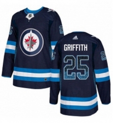 Mens Adidas Winnipeg Jets 25 Seth Griffith Authentic Navy Blue Drift Fashion NHL Jersey 