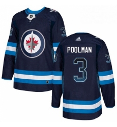 Mens Adidas Winnipeg Jets 3 Tucker Poolman Authentic Navy Blue Drift Fashion NHL Jersey 